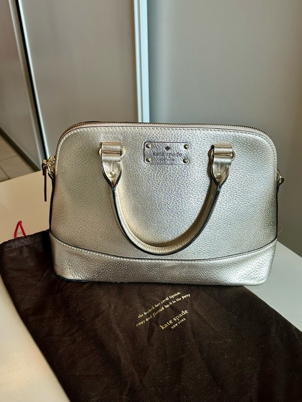 Kate Spade Wellesley Rachelle Satchel - Metallic Gold